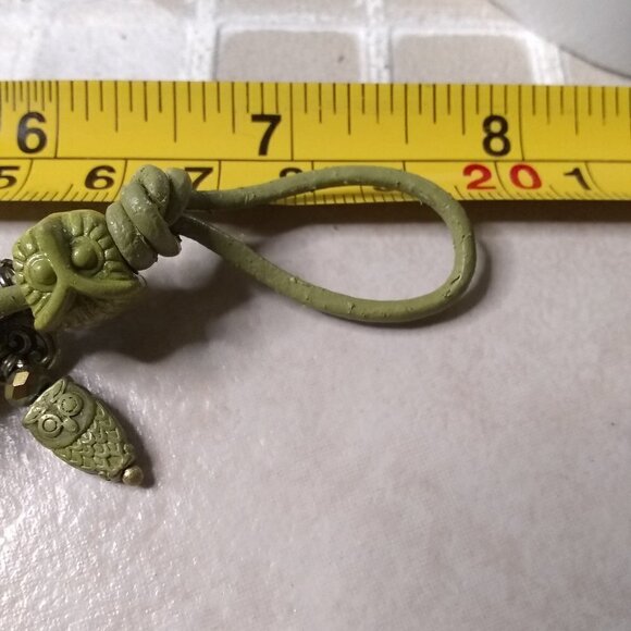 3 Wise Owls! Owl Bracelet! Easy Close Button Closure! Fire Agates + Stone Beads - Picture 11 of 12